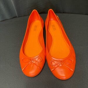Bright Orange Bow Flats